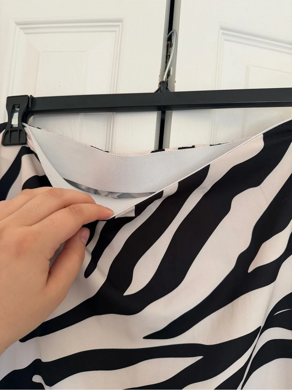 Women's Black and White Zebra Print Maxi Skirt
